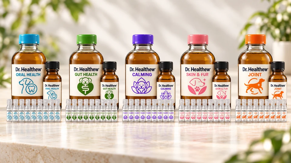 Concept range showing five possible functional directions in bottles and portable vials